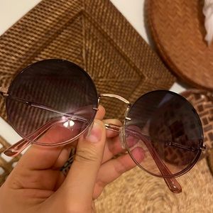 Loft Gradient Wire Frame Round 70s Sunglasses